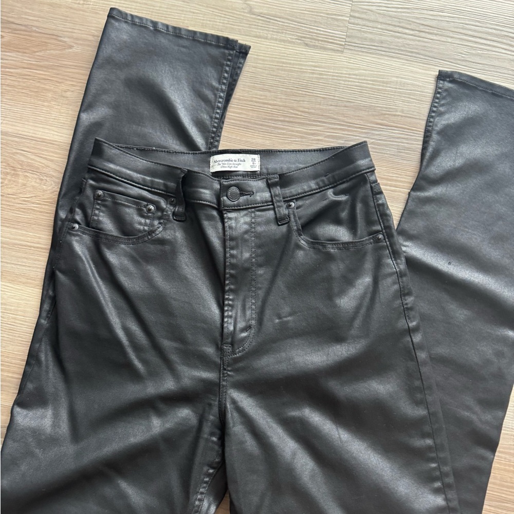 Abercrombie & Fitch Black Slim Straight shine Jeans